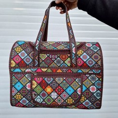 تصویر کیف مسافرتی استخری جنس کرپ چاپی بسیار زیبا و جنس عالی سایز بزرگ 