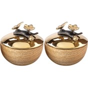 تصویر اردوخوری دو عددی درب دار طرح باترفلای گلدکیش 