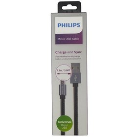 تصویر کابل تبدیل USB به microUSB فیلیپس مدل DLC2518 B طول 1.2 متر Philips DLC2518 B USB to microUSB Cable 1.2 m