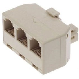 تصویر تبدیل 1 به 3 سوکت تلفن RJ11 1 Plug To 3 Socket Telephone Line