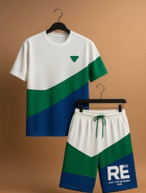 تصویر ست تیشرت شلوارک مردانه اسپرت - سفید / L 