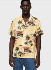 تصویر پیراهن با طرح هاوایی با فیت معمولی برند mango man Hawaiian Print Regular Fit Shirt