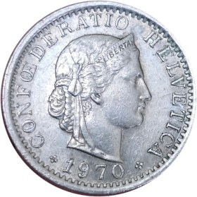 تصویر سکه سوئیس 20 راپن سوئیس 