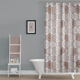 تصویر پرده حمام دلفین کد TOR-2345 سایز 200×180 سانتی متر | کرم | 