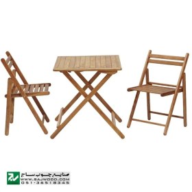 تصویر میز و صندلی تاشو چوب گردو مدل 324 