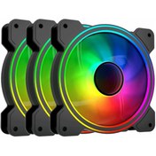 تصویر فن کیس لاجی کی مدل F322B بسته ۳ عددی ARGB 