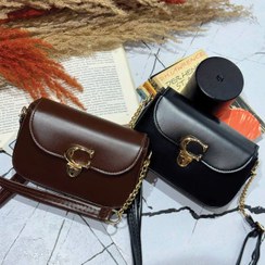 تصویر کیف چرمی قفل دار مدل بند کارتیر دار زنانه 