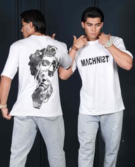 تصویر تیشرت Machinist طرح تابلو هنری یونانی [سفید و مشکی] T-shirt Printed Back Printed Greek Art Tableau