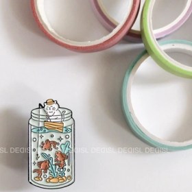 تصویر پین گربه و ماهی - کد362 