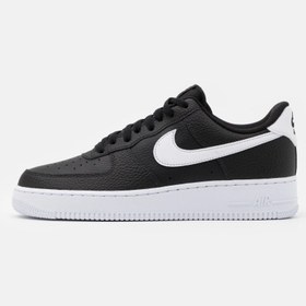تصویر Nike Air Force One 1 Low Top Black Sneakers Retro White Logo 