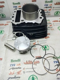 تصویر سیلندر و پیستون (پستان) کامل موتور پالس ls 135 ال اس (شرکتی) 