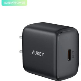 تصویر شارژر 25 واتی تک پورت آکی AUKEY Swift Charger with PD & QC 3.0 USB C 20W Black - مدل PA-R1A 