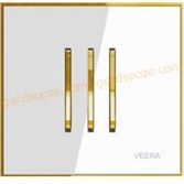 تصویر کلید سه پل ویرا مدل شهاب طلا سفید Veera Switch And Sockets Shahab Gold White