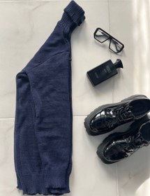 تصویر پلیور یقه اسکی - سرمه ای 