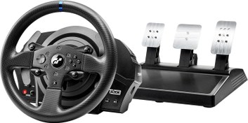 تصویر Thrustmaster T300RS GT, Racing Wheel and 3 Pedals, PS4 and PC, REALSIMULATOR Force Feedback, Brushless Motor, Dual-Belt System, Magnetic Technology, Interchangeable Wheel, works with PS5 games 