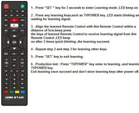 تصویر گیرنده فورکی یونیک استار مدل A260 ریموت کنترل لرنینگ 