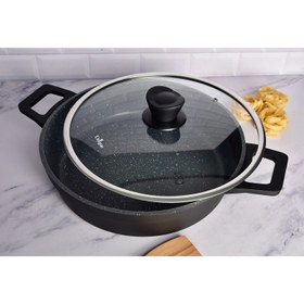 تصویر تابه دو دسته یونیک مدل UN-7823 سایز ۳۲ گرانیتی 