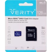 تصویر کارت حافظه MicroSDXC وریتی 533x کلاس 10 ظرفیت 128 گیگابایت + خشاب 