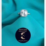 تصویر انگشتر ژوپینگ با نگین سواروسکی سولیتر مربعی 