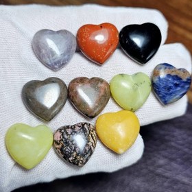 تصویر پک 10 عددی نگین های سنگ های معدنی تراش قلب کد G81180 