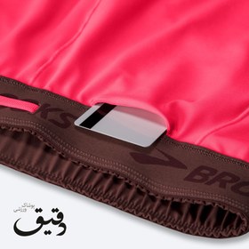 تصویر شلوارک ورزشی زنانه کشاله دار بروکس Brooks Chaser 5″ 2-in-1 Short قهوه ای BROOKS WOMEN RUN WITHIN