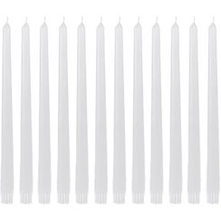 تصویر شمع مدل قلمی 30 سانت سفید بسته 12 عددی 30 cm white pencil candle, pack of 12