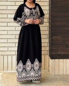 تصویر پیراهن ساحلی زنانه سایز بزرگ طرح اندونزی مدل 6119 