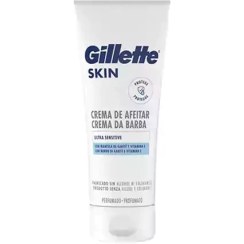 تصویر کرم اصلاح صورت کلمبیایی مردانه ژیلت Gillette مدل Sensitive Shaving مناسب پوست حساس 175 ميل 