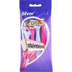 تصویر خود تراش 4 عددی مدل فست3 لیدی سیلور Silver Fast3 Lady Blade Pack of 4