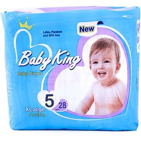 تصویر پوشک بیبی کینگ Baby King سایز 5 بسته 28 عددی 