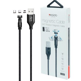 تصویر کابل ا Yesido CA68 2A 1m 3-in-1 Cable Yesido CA68 2A 1m 3-in-1 Cable