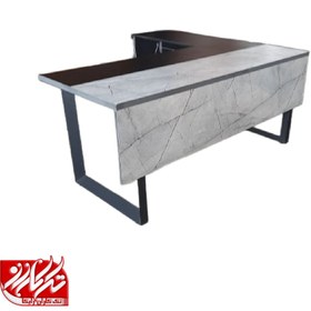 تصویر میز کارمندی و مدیریتی پایه فلزی ال دار کد 184 