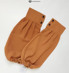 تصویر ساق دست کرپ حریر آجری بسیار با کیفیت، با دوام