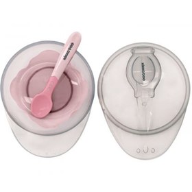 تصویر ظرف غذاخوری درب دار با قاشق کیکابو kikkaboo 