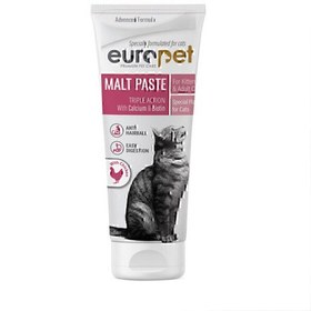 تصویر خمیر مالت گربه با طعم مرغ یوروپت Europet Cat Malt Paste With Chicken وزن 100 گرم 