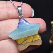 تصویر آویز گردنبند سنگ های هفت چاکرا معدنی کد Z7144 