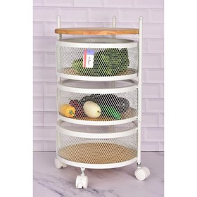 تصویر جا پیازی یونیک UN-2856 سه طبقه توری گرد سفید 