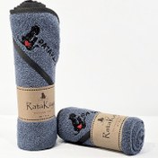 تصویر حوله طوسی تیره مخصوص حیوانات خانگی کد 0859 