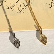 تصویر گردنبند برگ سوارسکی استیل 
