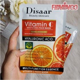 تصویر ماسک ورقه ای حاوی ویتامین سی 25میل دیسار ا Disaar Facial Mask Vitamin C 25ml Disaar Facial Mask Vitamin C 25ml