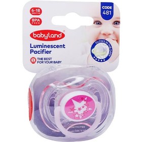 تصویر پستانک اورتودنسی بیبی لند کد 481 مناسب برای 6 تا 18 ماهگی Orthodontic Luminescent Pacifier 6-18M 481