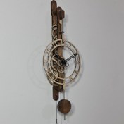 تصویر ساعت دیواری چوبی چرخ دنده ای مکانیکی رشنو کد ۴۰۰۱ 