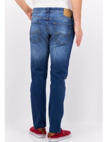 تصویر شلوار جین مردانه فیت معمولی با کشسانی، آبی برند jack & jones Men Regular Fit Rip Stretchable Denim Jeans, Blue