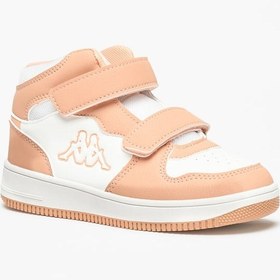 تصویر کفش ورزشی دخترانه با رویه چند تکه و بند چسبی برند kappa Girls' Panelled High Top Sneakers with Hook and Loop Closure