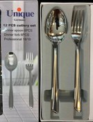 تصویر ست قاشق و چنگال یونیک مدل ناخنی ۱۲ پارچه استیل مناسب ۶ نفر 
