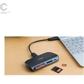 تصویر ریدر کارت حافظه سنديسک SanDisk ImageMate PRO USB-C Multi-Card 