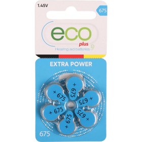 تصویر باتری سمعک اکوپلاس شماره 675 بسته 60 عددی 