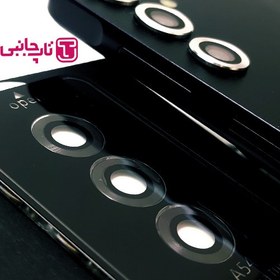 تصویر محافظ لنز دوربین مدل شابلون دار فلزی مناسب برای گوشی موبایل سامسونگ Galaxy a05 