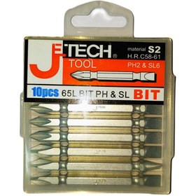 تصویر سری پیچ گوشتی 10 تایی jetech مدل sl6-ph2 