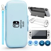 تصویر vgbus 7in1 accessory case for nintendo switch oled turquoise 